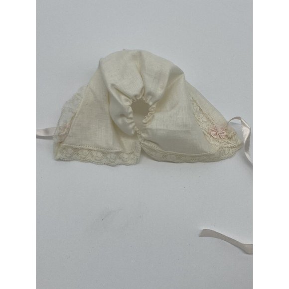 Vintage Infant White Pink Handmade Bonnet Christening Baptism - Picture 3 of 6